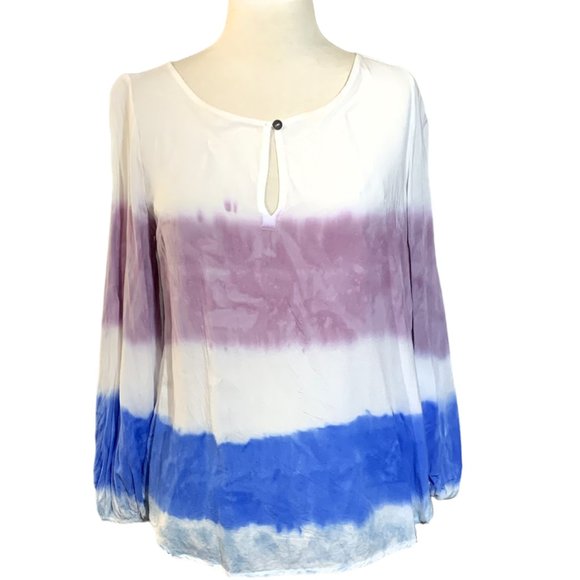 Holding Horses by Anthropologie Melting Stripes Silk Blouse - Picture 2 of 9